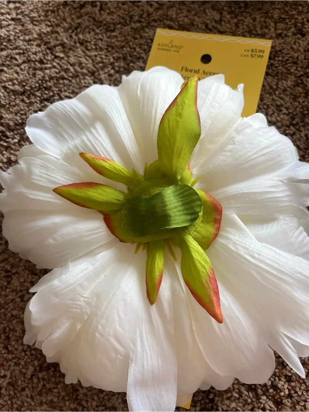 Ashland Artificial Cream Peony Flower Wall Decor - Cream with Yellow Center (5)